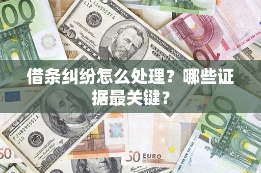 北京借条纠纷怎么处理？哪些证据最关键？