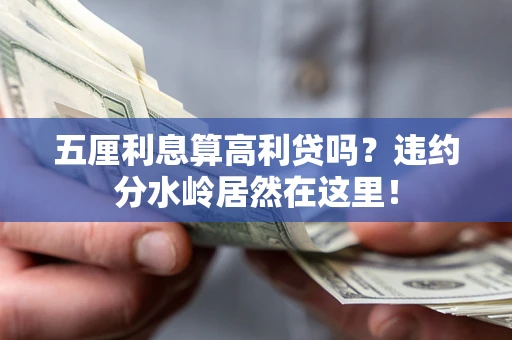 北京五厘利息算高利贷吗？违约分水岭居然在这里！